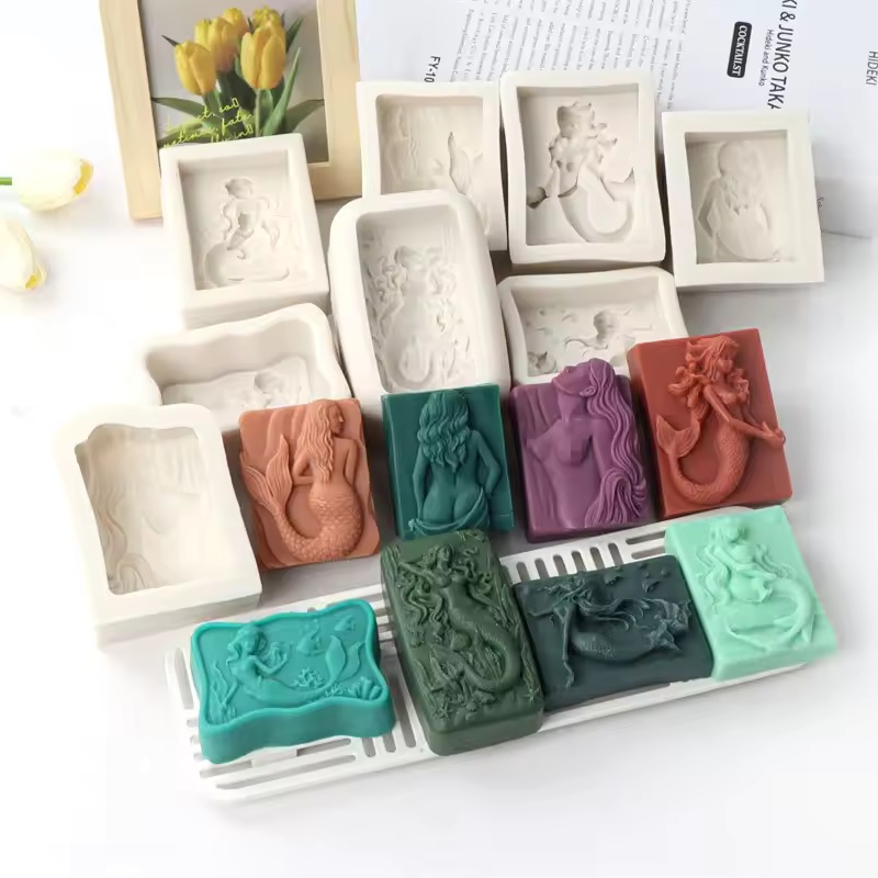 Candle Making Supplies For Beginners - Molde de silicona 3D de sirena