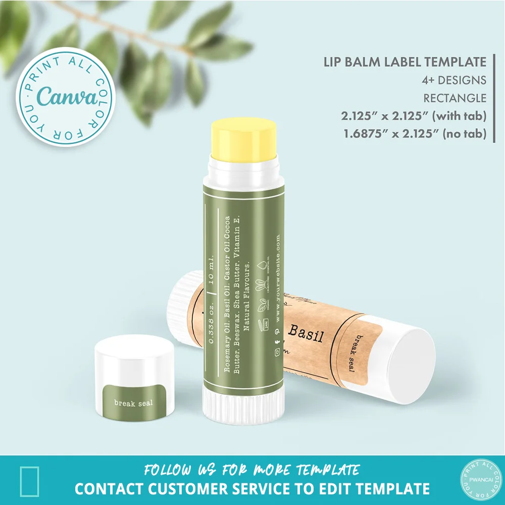 Sticker Label Template - Plantilla de etiqueta de bálsamo labial